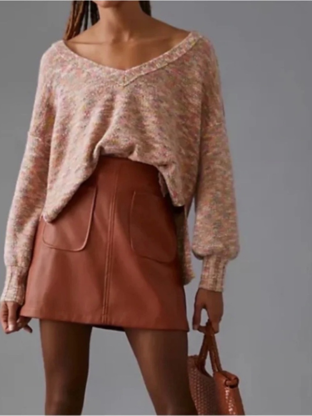 Anthropologie Pilcro Deep-V Multicolor Wool Sweater XXSP Oversized